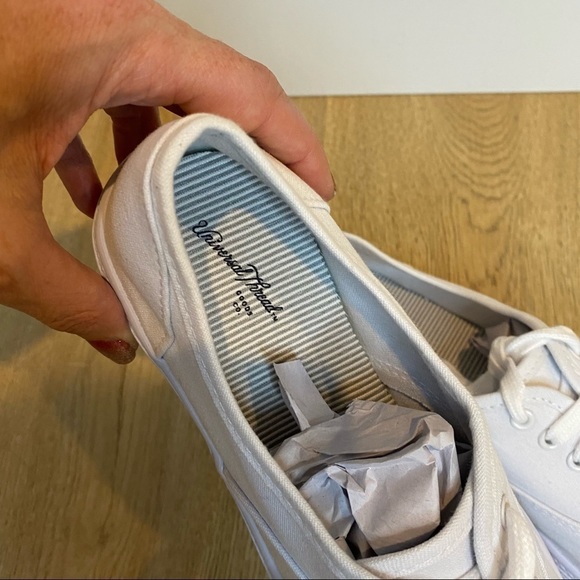 𝅺new American Threads Retro White Canvas Tennis Shoes Sneakers Preppy - Picture 5 of 7